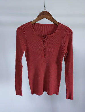 Autumn and winter Korean version with V - neck long - sleeved pullover bottoming sweater slim and thin elastic pit strip knitted sweater top women - Negative Apparel