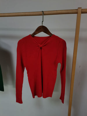 Autumn and winter new knitted sweater women's heart machine hollow bottoming shirt design sense with V - neck long - sleeved slim top - Negative Apparel