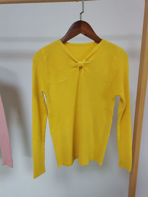 Autumn and winter new knitted sweater women's heart machine hollow bottoming shirt design sense with V - neck long - sleeved slim top - Negative Apparel