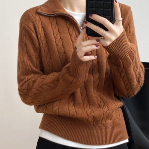 Autumn Winter Women’s Lapel Cardigan – Retro Thick Knit Sweater, Loose Fit - Negative Apparel