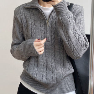 Autumn Winter Women’s Lapel Cardigan – Retro Thick Knit Sweater, Loose Fit - Negative Apparel