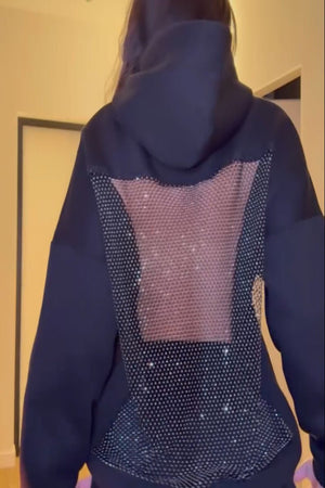 Backless Mesh Hoodie | Net Detail Sweatshirt - Negative Apparel