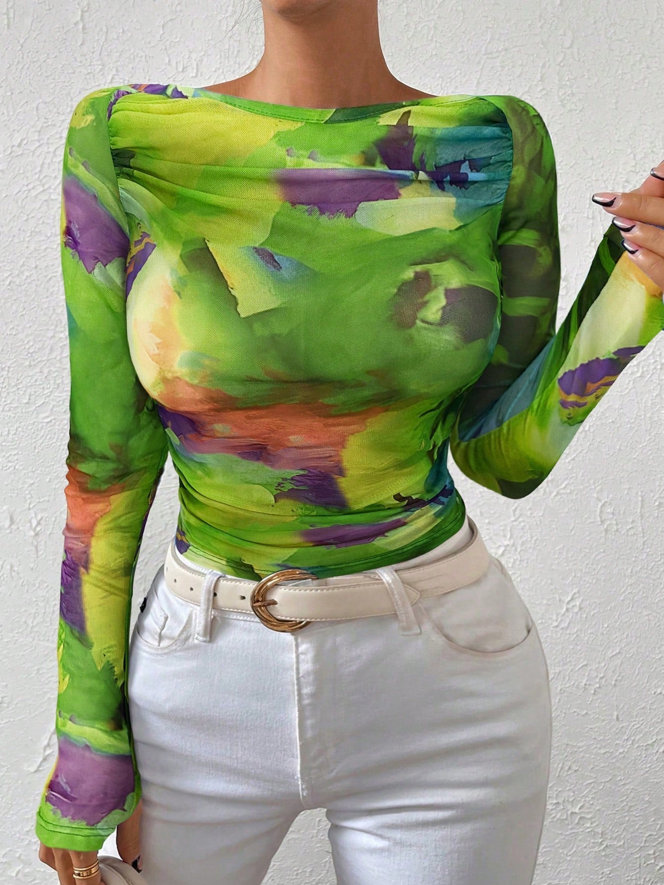 BAE Tie Dye Boat Neck Top - Negative Apparel