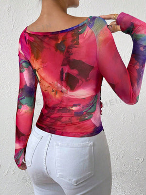 BAE Tie Dye Boat Neck Top - Negative Apparel