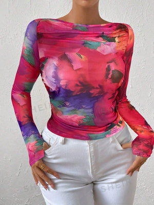 BAE Tie Dye Boat Neck Top - Negative Apparel