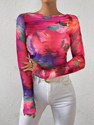 BAE Tie Dye Boat Neck Top - Negative Apparel