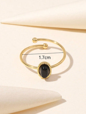 Baroque Style Ring With Natural Stone - Negative Apparel