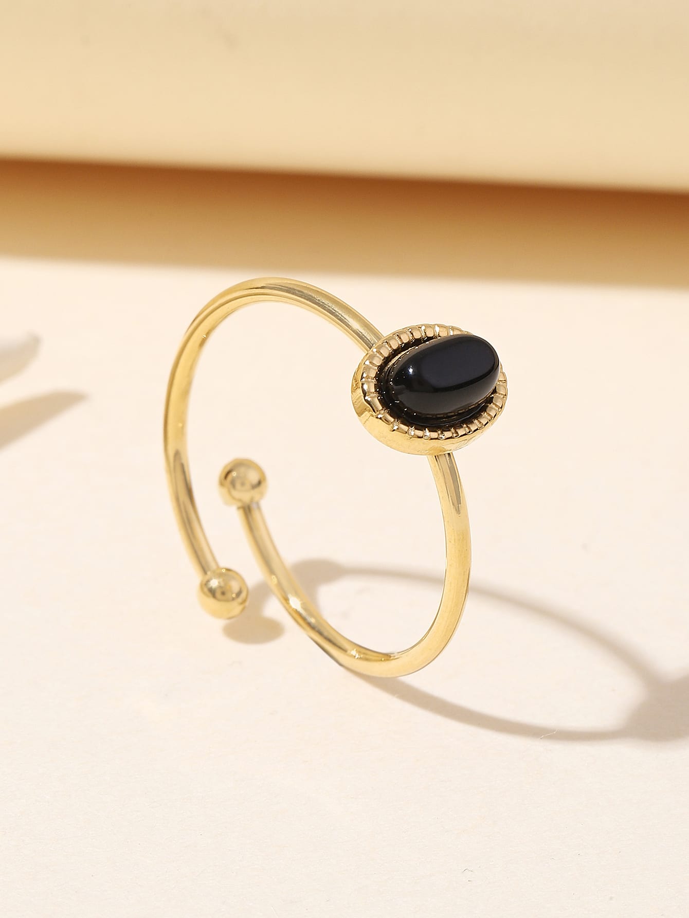 Baroque Style Ring With Natural Stone - Negative Apparel