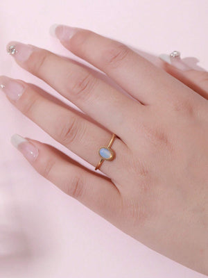 Baroque Style Ring With Natural Stone - Negative Apparel