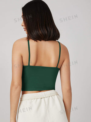 BASICS Solid Form Fitted Crop Cami Top - Negative Apparel