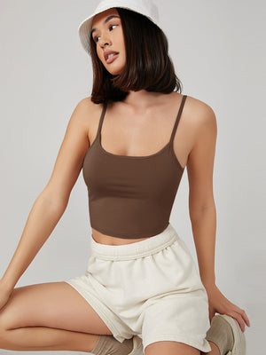 BASICS Solid Form Fitted Crop Cami Top - Negative Apparel