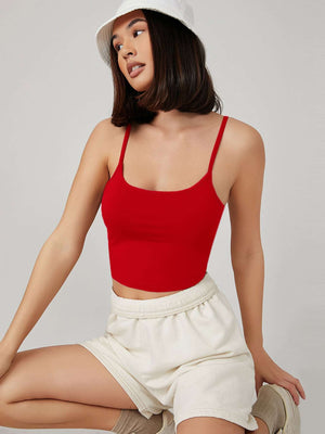 BASICS Solid Form Fitted Crop Cami Top - Negative Apparel