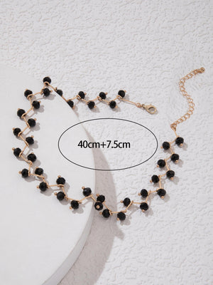 Bead Decor Choker - Negative Apparel