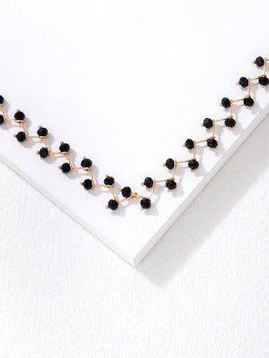 Bead Decor Choker - Negative Apparel