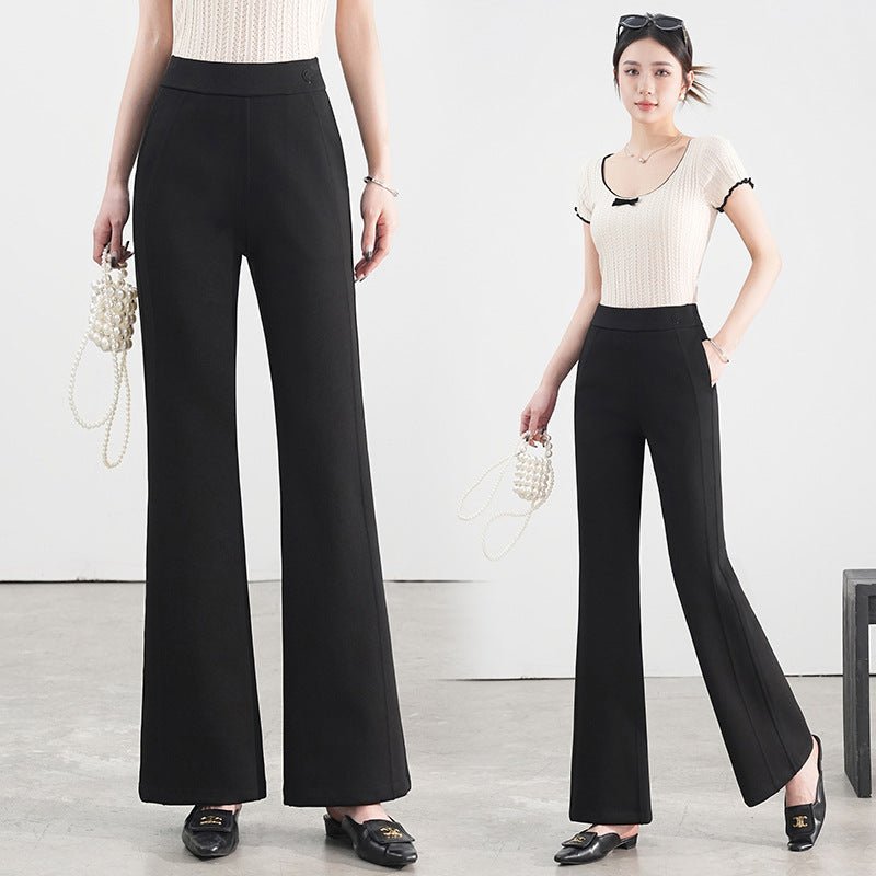 Black Lulu, the same micro - pull pants 2025 women's spring new high - waisted slim - fitting casual pants for children - Negative Apparel