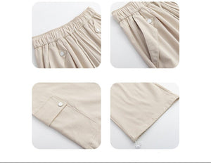 Blue American overalls women's spring, autumn and summer thin 2025 new straight paratrooper wide - leg pants small sweatpants - Negative Apparel