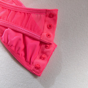 Body shaping slimming gathered comfortable sxy belt metal halter neck bodysuit lingerie - Negative Apparel