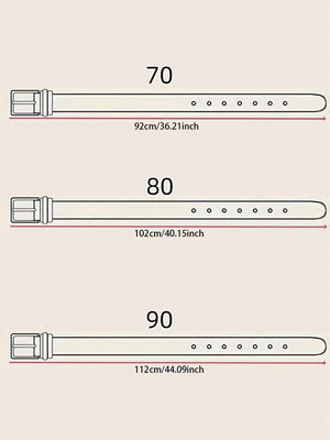 Boho 1pc Gold - Tone Elegant Buckle Leather Belt, Suitable For Dress & Jeans, Everyday Wear - Negative Apparel