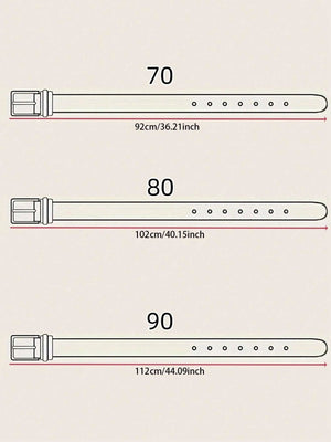 Boho 1pc Gold - Tone Elegant Buckle Leather Belt, Suitable For Dress & Jeans, Everyday Wear - Negative Apparel