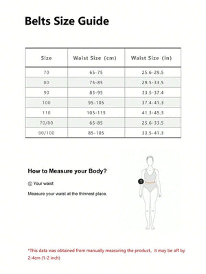 Boho 1pc Gold - Tone Elegant Buckle Leather Belt, Suitable For Dress & Jeans, Everyday Wear - Negative Apparel