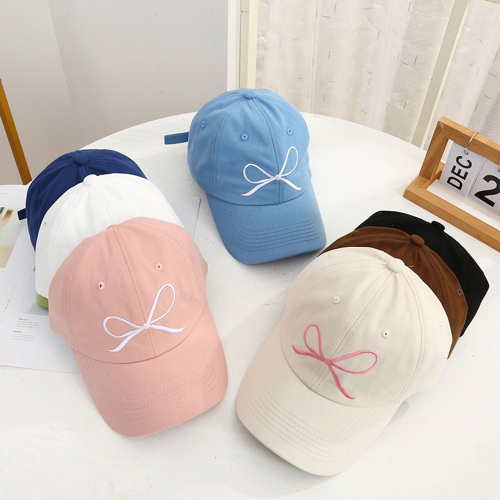 Bow cap women's fashion casual style baseball cap simple summer embroidery sun hat - Negative Apparel