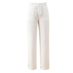 Breathable linen wide - leg pants women's summer casual small narrow straight - leg pants 2024 new drape Tencel pants - Negative Apparel