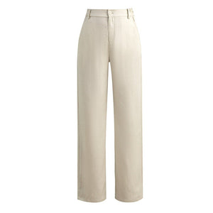 Breathable linen wide - leg pants women's summer casual small narrow straight - leg pants 2024 new drape Tencel pants - Negative Apparel