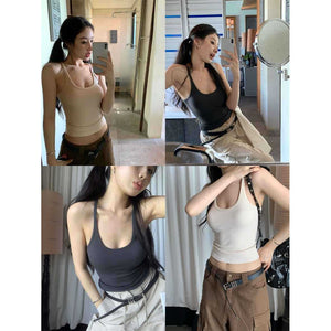 Camisole vest for women summer new pure desire style outer wear sleeveless slim sexy inner wear top bottoming shirt for women - Negative Apparel