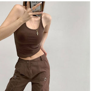 Camisole vest for women summer new pure desire style outer wear sleeveless slim sexy inner wear top bottoming shirt for women - Negative Apparel