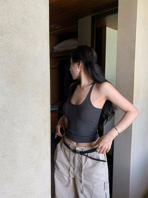 Camisole vest for women summer new pure desire style outer wear sleeveless slim sexy inner wear top bottoming shirt for women - Negative Apparel