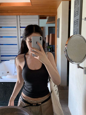 Camisole vest for women summer new pure desire style outer wear sleeveless slim sexy inner wear top bottoming shirt for women - Negative Apparel