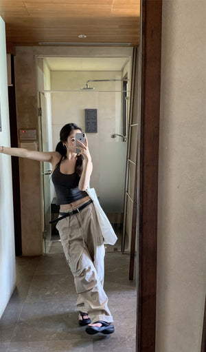 Camisole vest for women summer new pure desire style outer wear sleeveless slim sexy inner wear top bottoming shirt for women - Negative Apparel