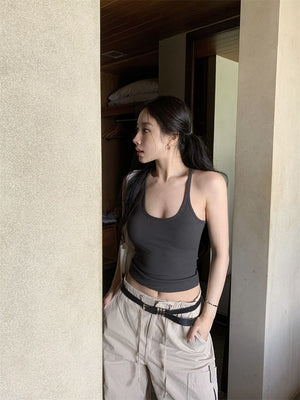 Camisole vest for women summer new pure desire style outer wear sleeveless slim sexy inner wear top bottoming shirt for women - Negative Apparel