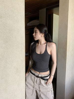 Camisole vest for women summer new pure desire style outer wear sleeveless slim sexy inner wear top bottoming shirt for women - Negative Apparel