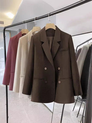 Casual Double Breasted Buttoned Blazer for Women - Negative Apparel