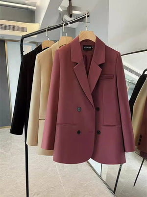 Casual Double Breasted Buttoned Blazer for Women - Negative Apparel