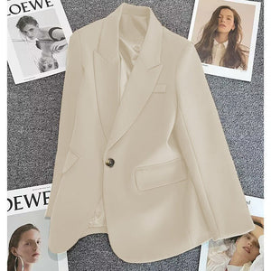 Casual Street Style Single Button Blazer For Women - Negative Apparel