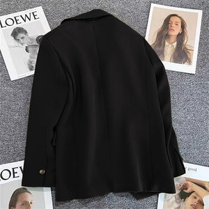 Casual Street Style Single Button Blazer For Women - Negative Apparel