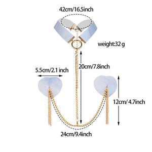 Chain Linked Nipple Cover With Choker - Negative Apparel