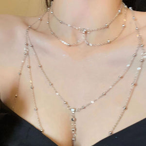 Chest chain jewelry pure desire style all - match sxy diamond pendant body chain necklace - Negative Apparel