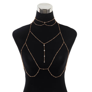 Chest chain jewelry pure desire style all - match sxy diamond pendant body chain necklace - Negative Apparel