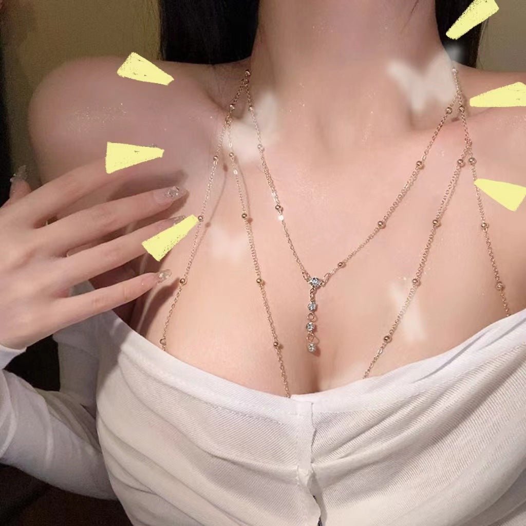 Chest chain jewelry pure desire style all - match sxy diamond pendant body chain necklace - Negative Apparel