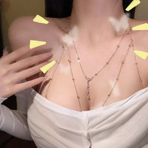 Chest chain jewelry pure desire style all - match sxy diamond pendant body chain necklace - Negative Apparel