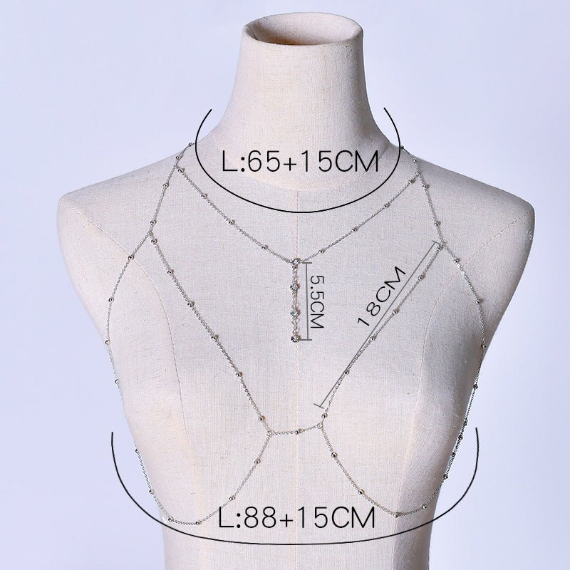 Chest chain jewelry pure desire style all - match sxy diamond pendant body chain necklace - Negative Apparel