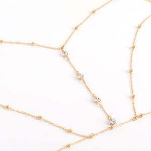 Chest chain jewelry pure desire style all - match sxy diamond pendant body chain necklace - Negative Apparel