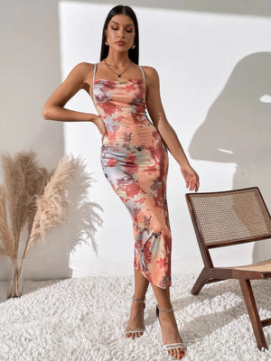 Chiquease Tie Dye Cami Bodycon Dress Maxi Women Outfit - Negative Apparel