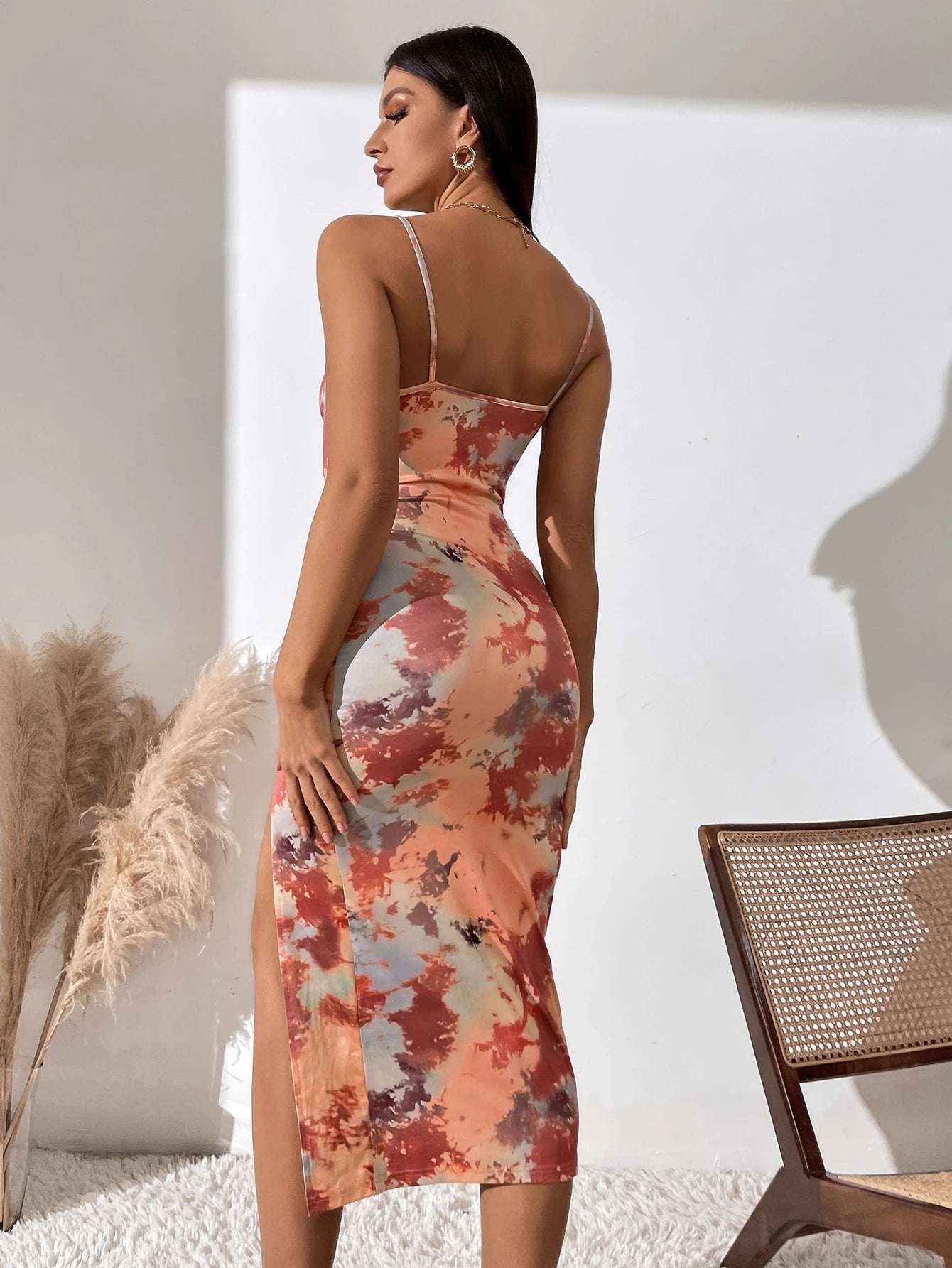 Chiquease Tie Dye Cami Bodycon Dress Maxi Women Outfit - Negative Apparel