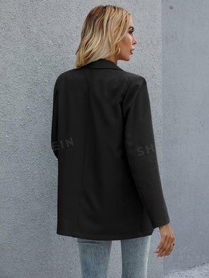 Clasi Flap Detail Double Button Blazer - Negative Apparel