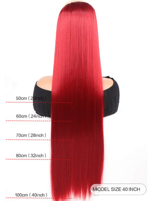 Clip In Hair Extensions 20-40 Inch Extra long Straight Brown Mixed Blonde Fake Hairpiece 5 Clips Synthetic Hair Extensions For Women Daily Use - Negative Apparel