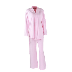 Cloud - Soft Dream | Ruffled Milk Silk 3 - Piece Pajama Set - Negative Apparel